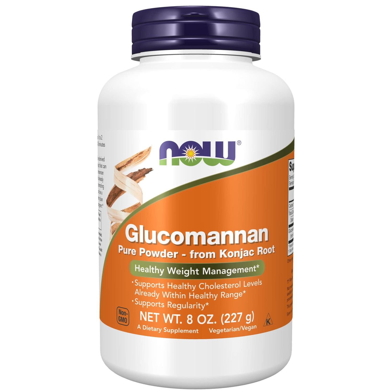 NOW Foods Supplements, Glucomannan (Amorphophallus konjac) Pure Powder, Supports Regularity*, Healthy Weight Management*, 8 Ounce (Pack of 1)