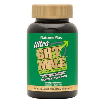 Natures Plus Ultra GHT Male - 90 Extended Release Tablets - Maximum Strength Human Growth Hormone Boost - Gluten Free - 30 Servings