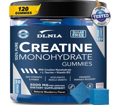 Creatine Monohydrate Gummies for Men &amp; Women - Sugar Free &amp; Vegan Advanced Formula W/L-Taurine + Vitamin B12 - for Muscle Strength, Muscles Builder, Recovery, Energy Boost, Pre-Workout Supplement