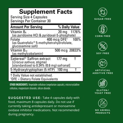 BRAINMD Dr Amen Serotonin Mood Support - 120 Capsules - Supports Healthy Serotonin Balance - Gluten Free - 30 Servings