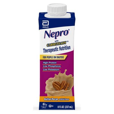 Nepro Nutrition Shake for People on Dialysis, with 19 Grams of Protein, 420 Calories, Butter Pecan, 8 fl oz, 24 Count