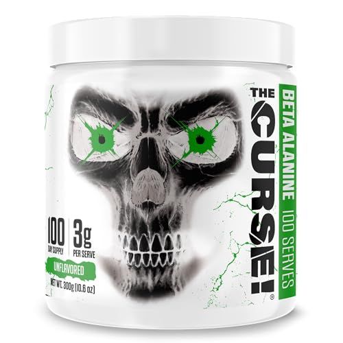 JNX SPORTS The Curse! Beta Alanine Powder - Unflavored, 100 Servings, 3g per Serving, GMP Compliant, Non-GMO, Made in The USA, Dietary Friendly