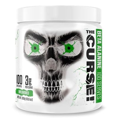 JNX SPORTS The Curse! Beta Alanine Powder - Unflavored, 100 Servings, 3g per Serving, GMP Compliant, Non-GMO, Made in The USA, Dietary Friendly
