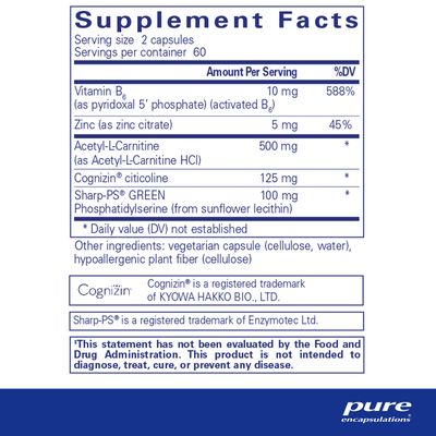 Pure Encapsulations CogniPhos | Neuronal Support for Cognitive Performance and Behavior | 120 Capsules
