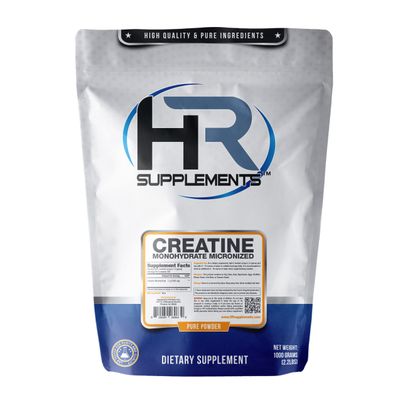 HR Supplements Creatine Monohydrate Micronized Powder, 1 Kilogram (2.2 Lbs)
