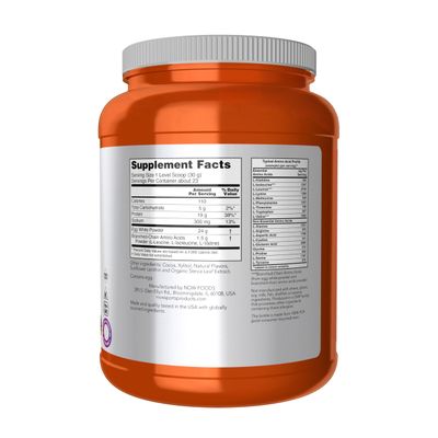 NOW Foods Sports Nutrition, Egg White Protein, 20 g With BCAAs, Creamy Chocolate Powder, 1.5-Pound