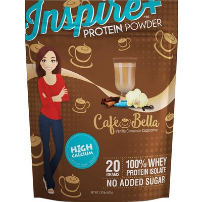 Bariatric Eating Inspire Cafe Bella Vanilla Cinnamon Cappuccino Sugar-Free 20g Whey Protein Isolate Powder (20 Servings)