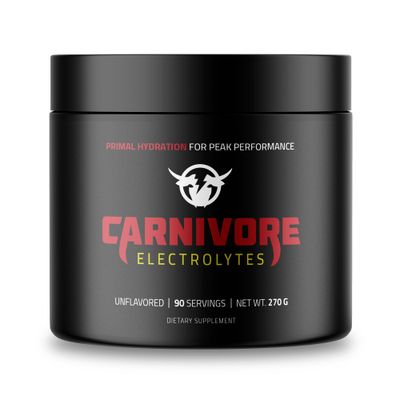 Carnivore Electrolytes: Premium Hydration Powder for Carnivore Diet - Balanced Electrolyte Support, Zero Carb, Keto Friendly - Supplement for Optimal Energy &amp; Recovery - 90 Servings (Unflavored)