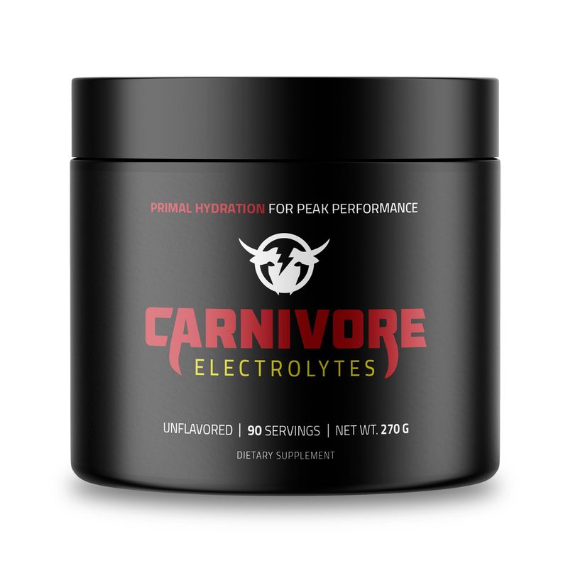 Carnivore Electrolytes: Premium Hydration Powder for Carnivore Diet - Balanced Electrolyte Support, Zero Carb, Keto Friendly - Supplement for Optimal Energy &amp; Recovery - 90 Servings (Unflavored)
