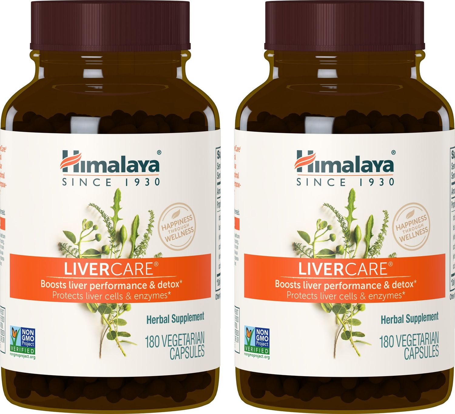 Himalaya LiverCare Herbal Supplement, Liver Cleanse Formula, Liver Support, Bile Production, Eliminates Waste, Vegan, Non-GMO, Herbal Blend Formula, 375 mg, 180 Capsules, 2 Pack, 180 Day Supply