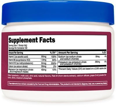 Nutricost Electrolyte Complex Powder (60 Servings, Grape) - Hydration Supplement Drink Mix with Vitamins and Minerals
