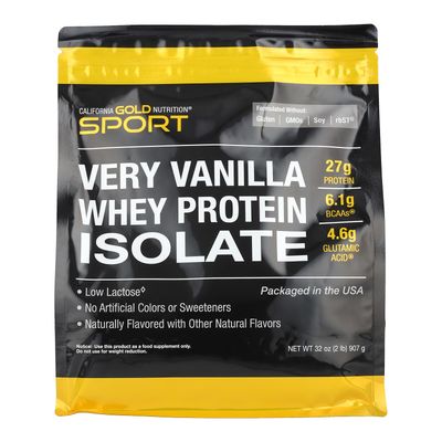 California Gold Nutrition Sport, Whey Protein Isolate, Very Vanilla, 2 lb (907 g)