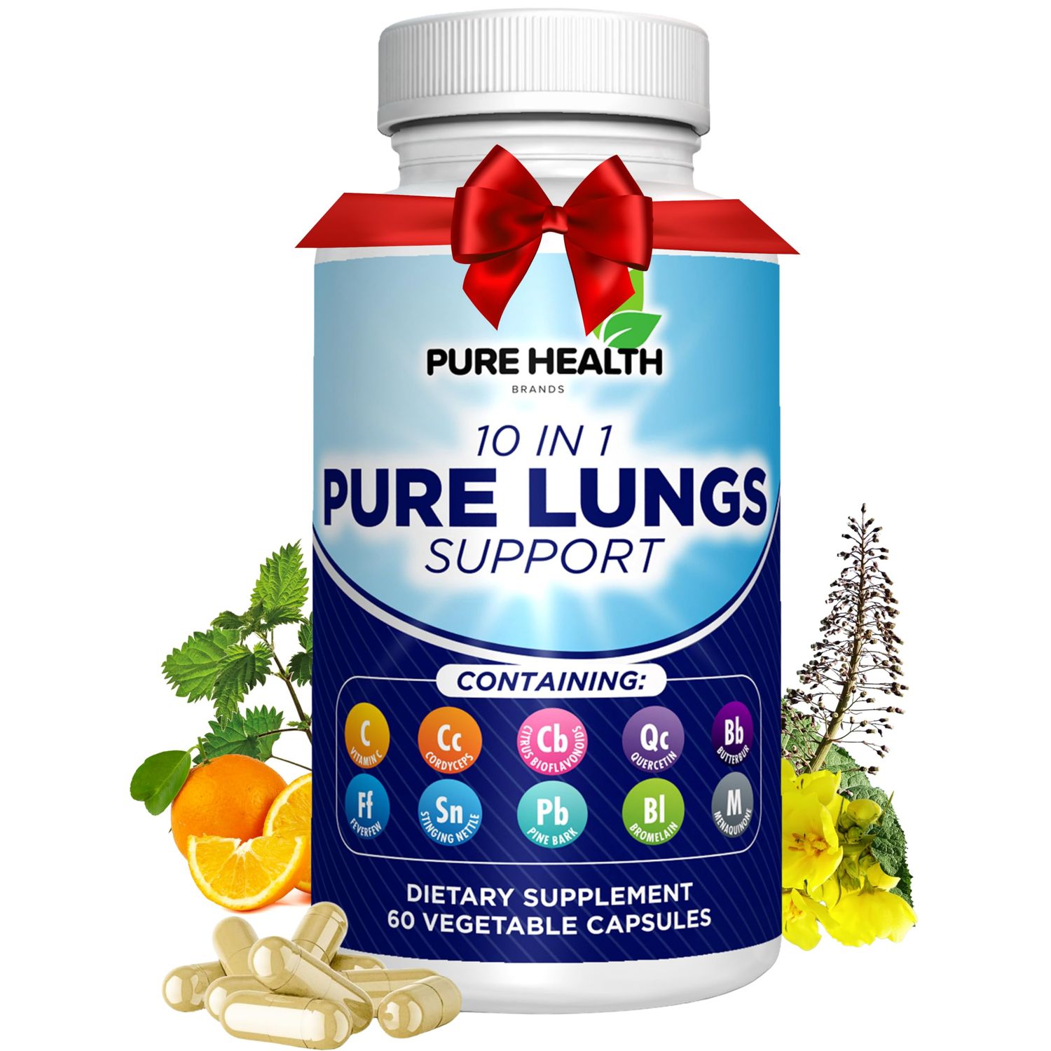 10 in 1 - Lung Detox &amp; Cleanse for Smokers - Quit Smoking Aid - All-Natural Detox for Smokers, Promoting Clear Lungs &amp; Lung Support - Vegan Supplement for Lung Detox; Supports Respiratory Health