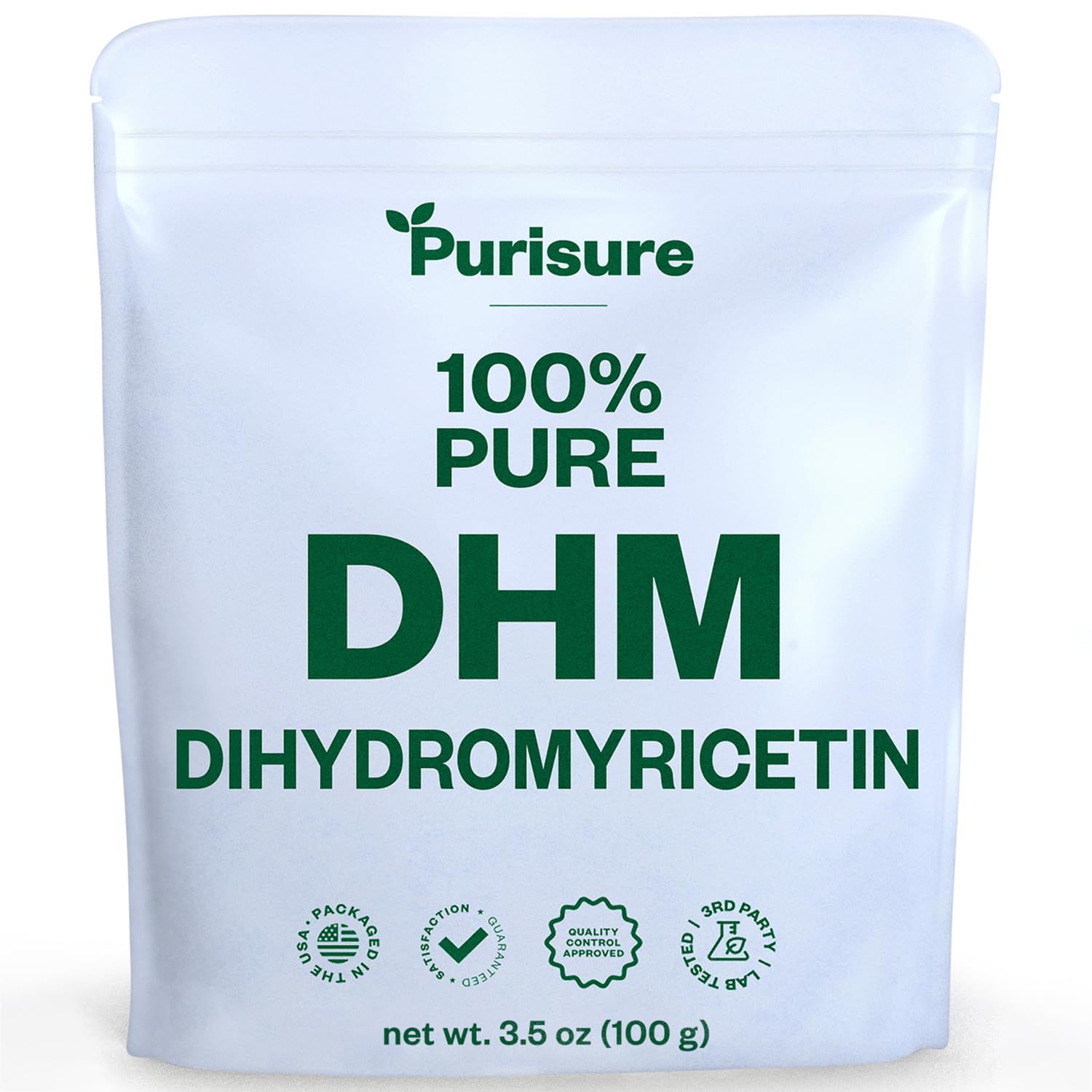 Purisure Dihydromyricetin Powder, 100g, 100% Pure DHM Supplements, Liver Support and Overall Wellness, Premium Quality DHM Supplement, Dihydromyricetin (DHM) Powder for Worry-Free Night Outs