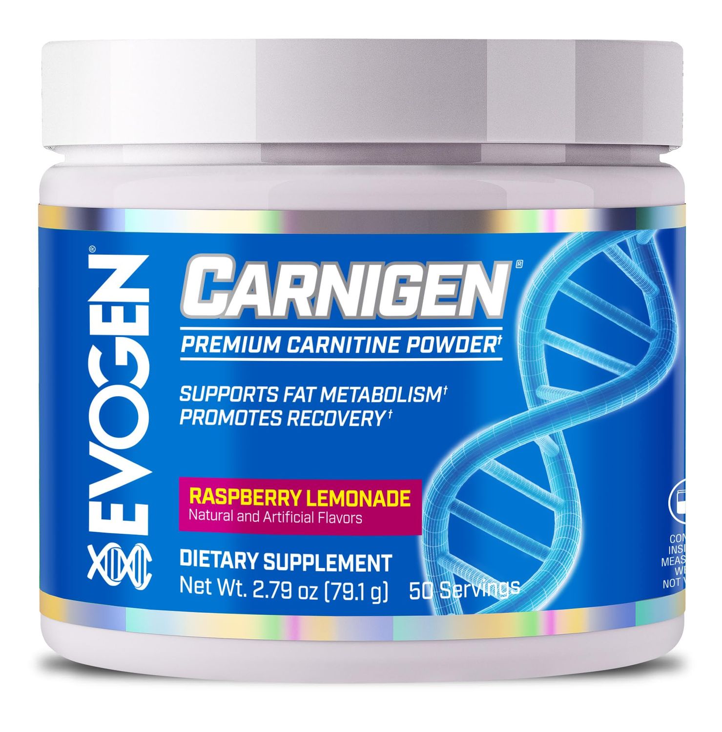 Evogen Carnigen - Premium Carnitine Powder | Supports Fat Metabolism &amp; Promotes Recovery | Stimulant-Free L-Carnitine Matrix | Raspberry Lemonade | 50 Servings
