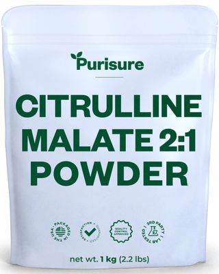 Purisure Citrulline Malate 2:1 Powder, 1 kg, Citrulline Supplement and Citrulline Nitrate for Strength Performance and Energy, Pre-Workout L Arginine L Citrulline Supplement Powder, 334 Servings