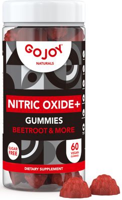 GOJOY NATURALS Vegan Sugar Free Nitric Oxide Gummies with Beet Root, L-Citrulline, Hawthorn Berry, Pine Bark - Nitric Oxide Supplements for Men &amp; Women (60 Count)