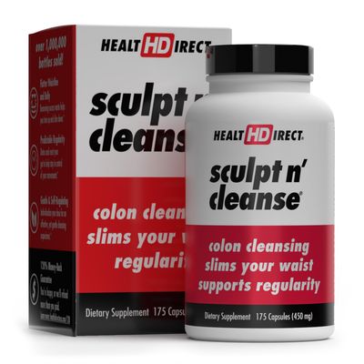 HEALTH DIRECT Sculpt n&#39; Cleanse - Herbal Colon Cleanse for Digestive Health &amp; Regularity - Natural Detox &amp; Gut Flush Supplement - Weight Management Support - 175 Veggie Capsules