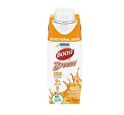 Boost Breeze 18620000 Oral Supplement Orange 8 oz. Carton Ready to Use, Case of 24