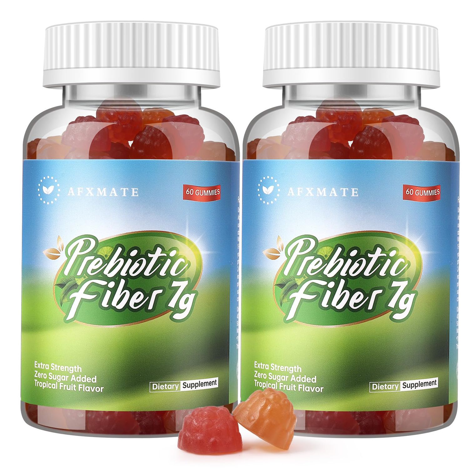 AFXMATE Fiber Supplement Gummies for Adult, 7 g Fiber Sugar Free Vegan &amp; Gluten Free - Digestive Health, Regularity Support 120 Count