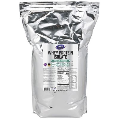 NOW Foods Sports Nutrition, Whey Protein Isolate, 25 g With BCAAs, Unflavored Powder, 10-Pound