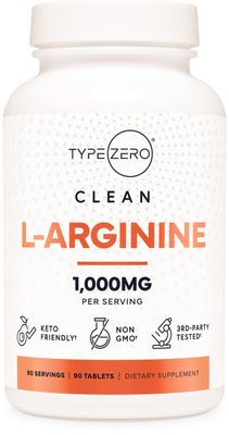 Type Zero L-Arginine 90 Tablets 1,000 mg per Serving - Non-GMO