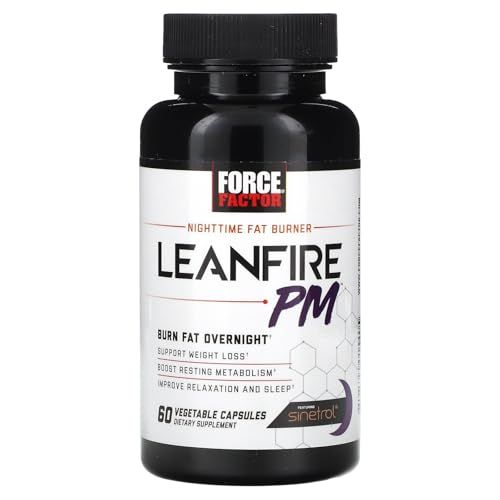 Force Factor LeanFire PM Weight Loss Pills for Women &amp; Men, Fat Burner &amp; Overnight Weight Loss Pills to Burn Fat, Boost Metabolism, Improve Sleep, Powerful Formula for Incredible Results, 60 Capsules