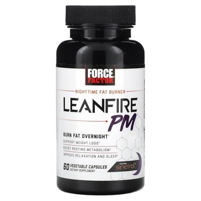 Force Factor LeanFire PM Weight Loss Pills for Women &amp; Men, Fat Burner &amp; Overnight Weight Loss Pills to Burn Fat, Boost Metabolism, Improve Sleep, Powerful Formula for Incredible Results, 60 Capsules