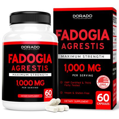 Fadogia Agrestis Extract 1000mg per Serving - [Maximum Strength] - Strength, Drive, Athletic Performance, Muscle Mass - Third Party Tested - Zero Fillers - Gluten Free, Non-GMO, Vegan Capsules