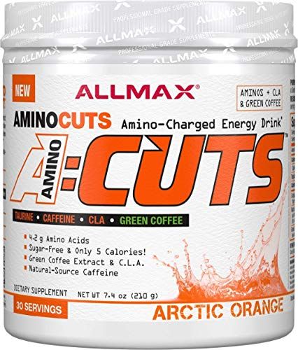 ALLMAX A:CUTS Amino-Charged Energy Drink, Arctic Orange - 210 g - with Caffeine, Green Coffee Extract, L-Carnitine &amp; 2000 mg of Taurine - Sugar &amp; Gluten Free - 30 Servings