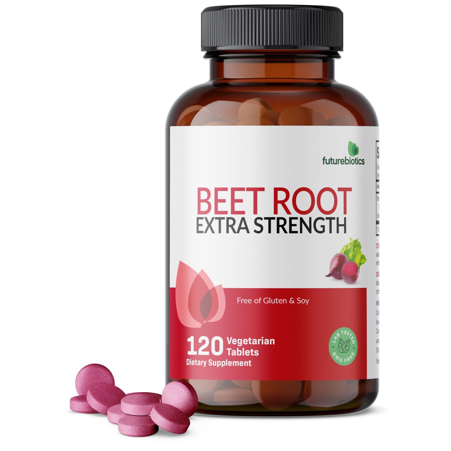 Futurebiotics Beet Root Extra Strength (Equivalent to 2000mg Beet Root per Serving from 500mg 4:1 Extract), Non-GMO, 120 Vegetarian Tablets