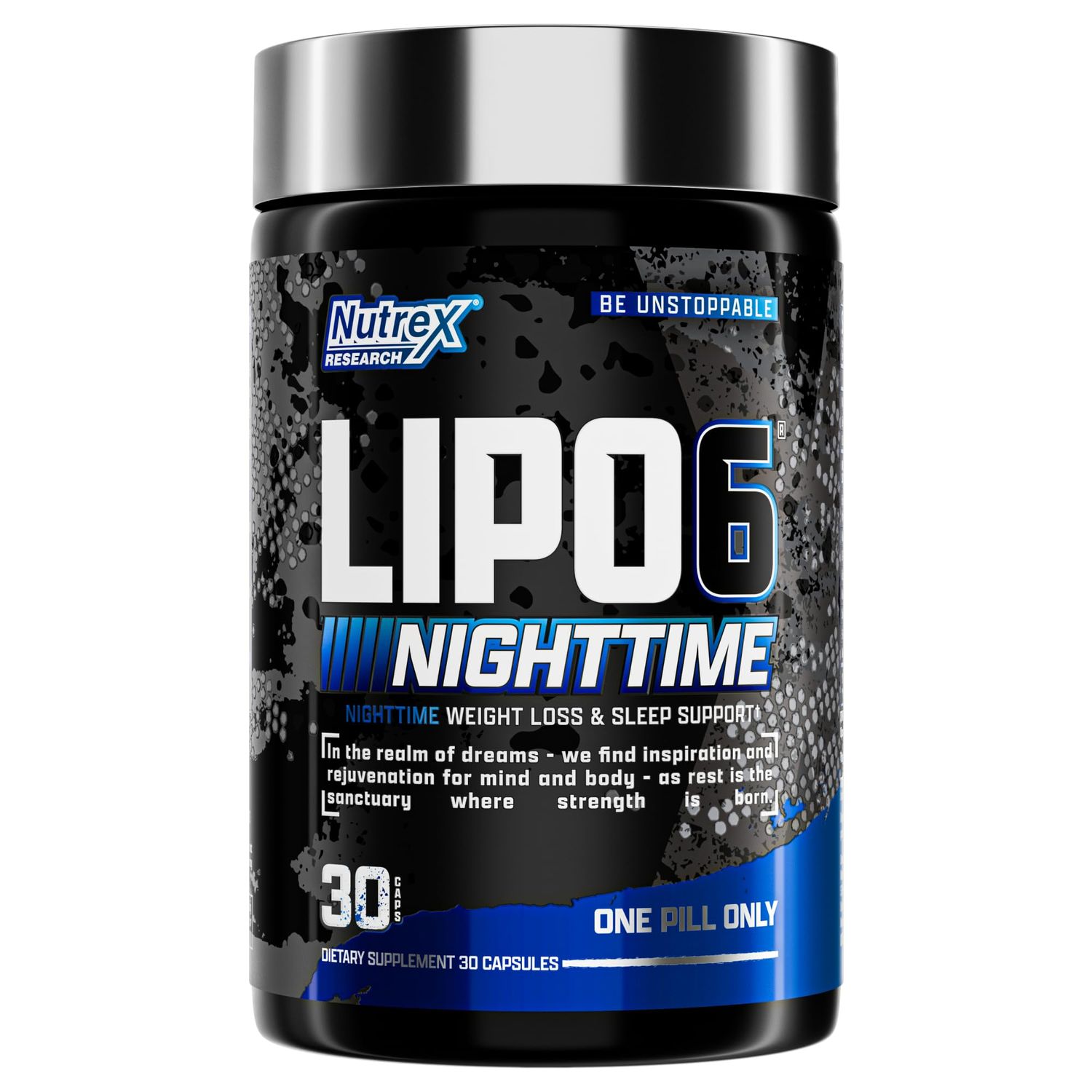 Nutrex Lipo 6 Nighttime Fat Burner | Melatonin Sleep Aid &amp; Weight Loss Diet Pills for Men and Women | Night Time Metabolism Booster Appetite Suppressant | 30 Servings (1)