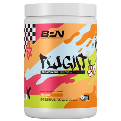 BARE PERFORMANCE NUTRITION BPN Flight Pre Workout, Supports Energy and Mental Focus, Improved Endurance &amp; Muscle Pumps with CarnoSyn Beta Alanine, Mango, 30 Servings