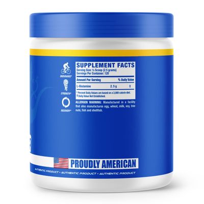 Ronnie Coleman Signature Series Glutamine Powder, Supplement for Post Workout Muscle Recovery, Supplements with L-Glutamine for Men and Women, Strength Support, Unflavored Drink Mix, 120 Servings