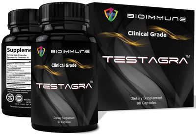BioImmune TESTAGRA Testosterone Booster for Men. 10X Concentrated - Increase Lean Muscle Energy Drive Strength. Saw Palmetto, Tribulus, Tongkat Ali, Horny Goat Weed, Zinc