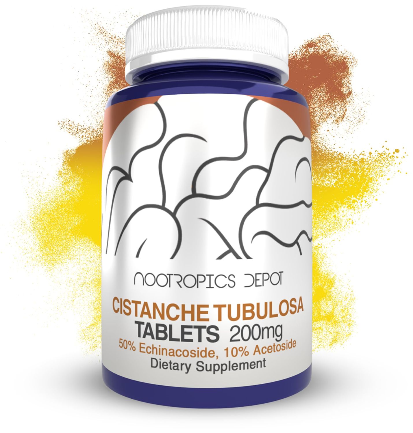 Nootropics Depot Cistanche tubulosa Tablets | 200mg | 60 Count | Minimum 50% Echinacoside + 10% Acetoside (Verbascoside) | Promotes Physical Strength and Energy | Promotes Vitality