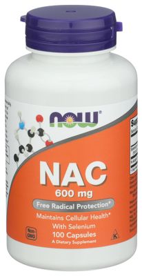 Now Foods Nacacetyl Cysteine 600mg Capsules, 100 CT