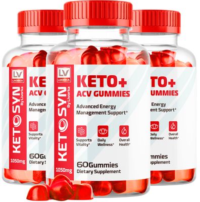 LIVORKA (3 Pack) Ketosyn ACV Gummies, Keto Syn Gummies, Ketosyn Keto Plus ACV Gummies, Ketosyn Keto ACV Gummies, Keto Syn ACV Gummies 1050 MG, Keto ACV Gummies Ketosyn, 180 Gummies for 3 Months
