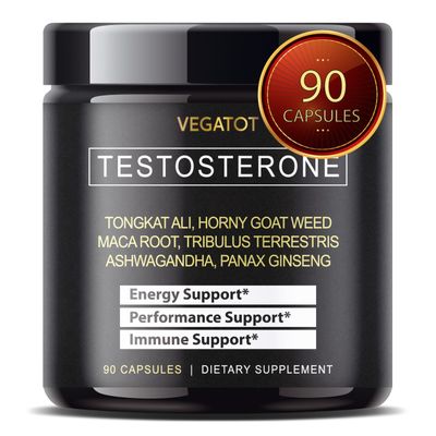 VEGATOT    Testo Support ,  - Boost Performance with Tongkat Ali, Panax Ginseng, Maca Root, Ashwagandha, Tribulus - Energy, Stamina, Circulation Support
