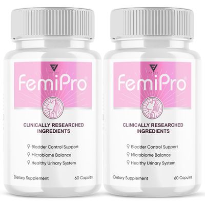 (2 Pack) FemiPro Bladder Control Support Supplement Probiotic Femi Pro Pills, FemiPro Bladder Support Microbiome Probiotic Urinary Health Bladder Leaks, Femie Pro Probiotic Capsules (120 Capsules)