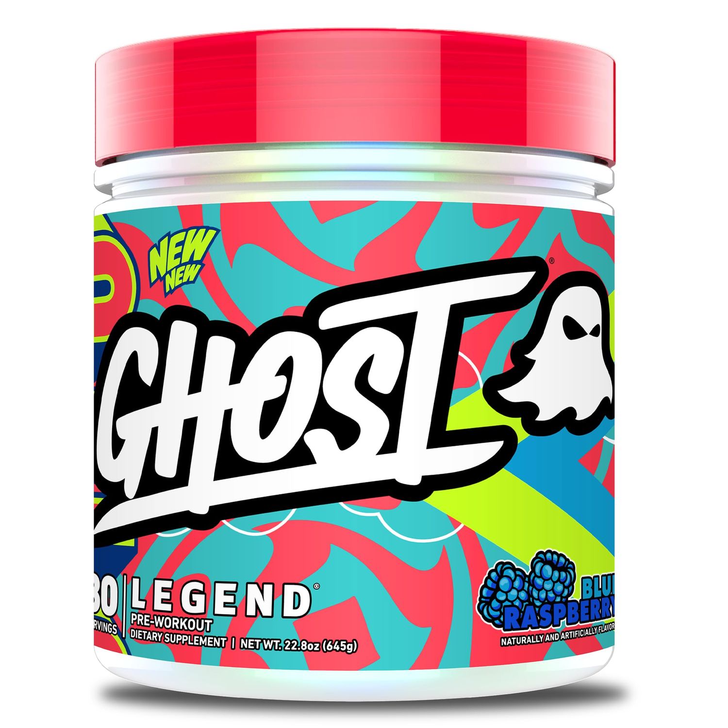 GHOST Legend V4 Pre-Workout Powder, Blue Raspberry - 30 Servings - Pre-Workout for Men &amp; Women with Choline, L-Citrulline, &amp; Beta Alanine for Energy &amp; Focus