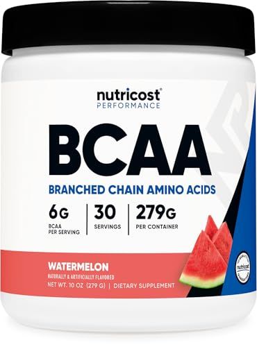 Nutricost BCAA Powder (Watermelon, 30 Servings) - Optimal 2:1:1 Ratio