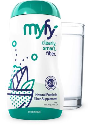MyFy Natural Prebiotic Fiber Supplement Powder - Clear, Soluble, Daily Digestive Support for Gut Health &amp; Regularity - Non-GMO, Taste-Free, Sugar-Free, Gluten-Free - 10.6oz (60 Servings)
