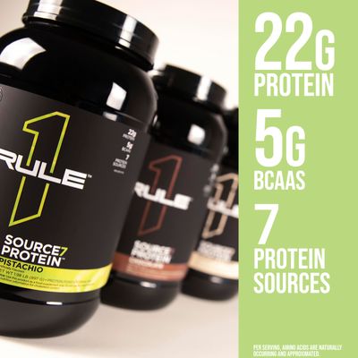 Source 7 Protein - Gelato-Inspired Flavors, Velvety Smooth Texture, 22g Sustained Protein with 10g EAAs from 7 Premium Sources (2 Pounds*, Pistachio Gelatio)