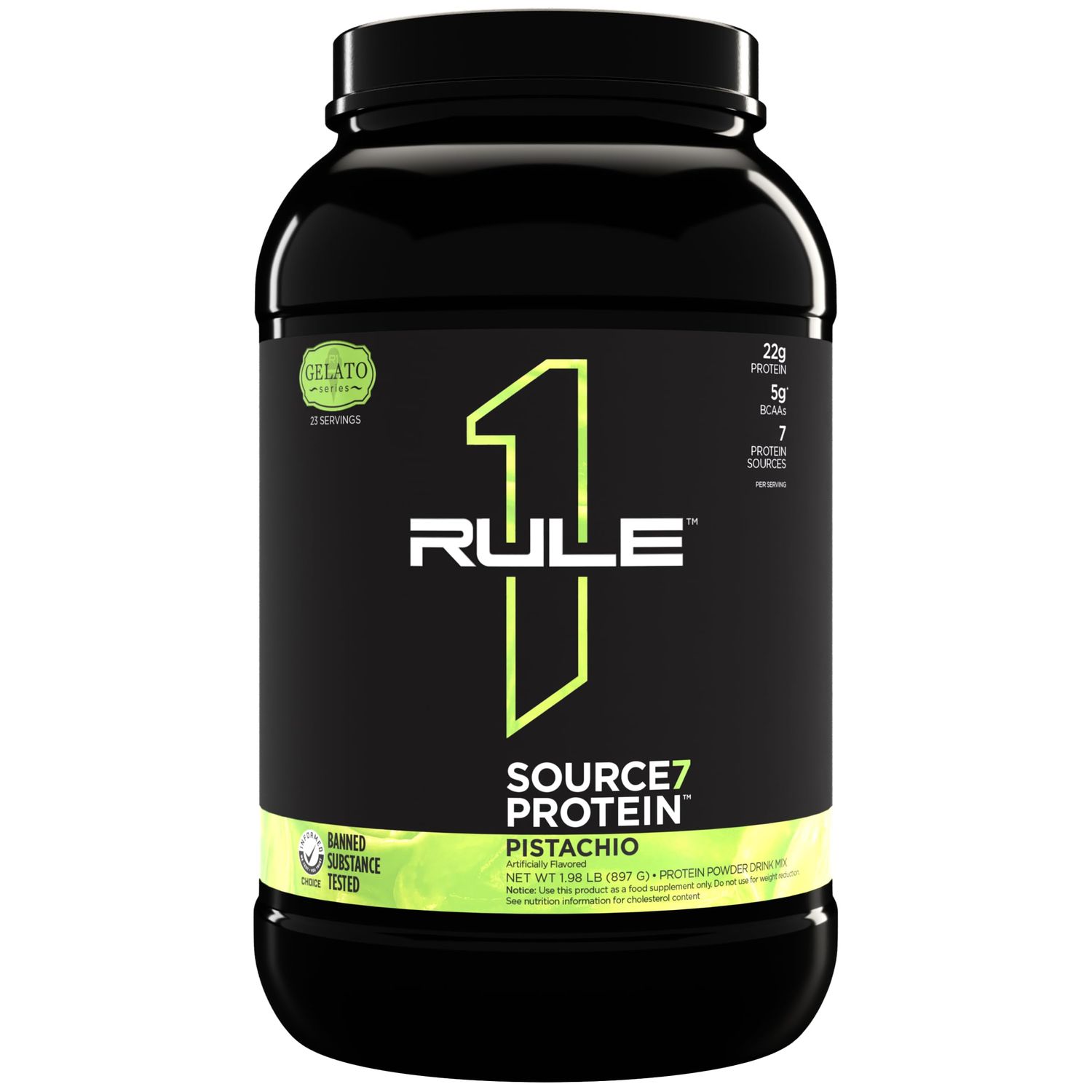 Source 7 Protein - Gelato-Inspired Flavors, Velvety Smooth Texture, 22g Sustained Protein with 10g EAAs from 7 Premium Sources (2 Pounds*, Pistachio Gelatio)