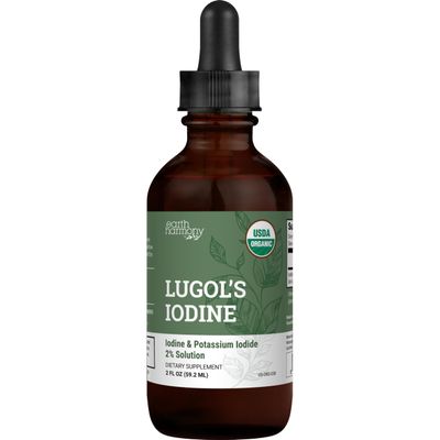 Organic Lugol&#39;s Iodine, Iodine and Potassium Iodide 2% Solution 3000 mcg - Liquid Supplement Drops for Thyroid Support for Women &amp; Men, Metabolism Health, Detox Boost - Non-GMO, 395 Servings (2 Oz)