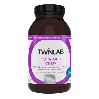 Twinlab Daily One Caps with Iron - Nutritional Supplement with Iron, Zinc, B Vitamins, and More - 180 Capsules