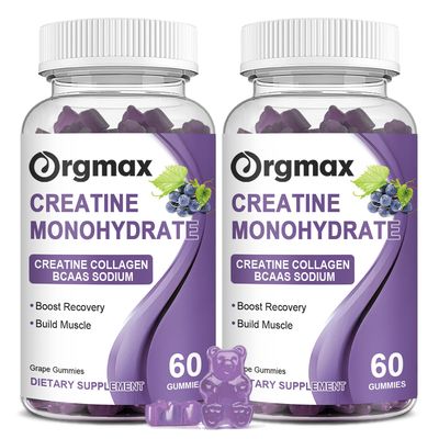 Generic Creatine Monohydrate Gummies, Delicious Grape Flavored for Men &amp; Women, Enhanced with Collagen &amp; BCAA, Easy-to-Swallow Chews for Muscle Strength, Energy Boost, Pre-Workout Supplement(2 Pack)