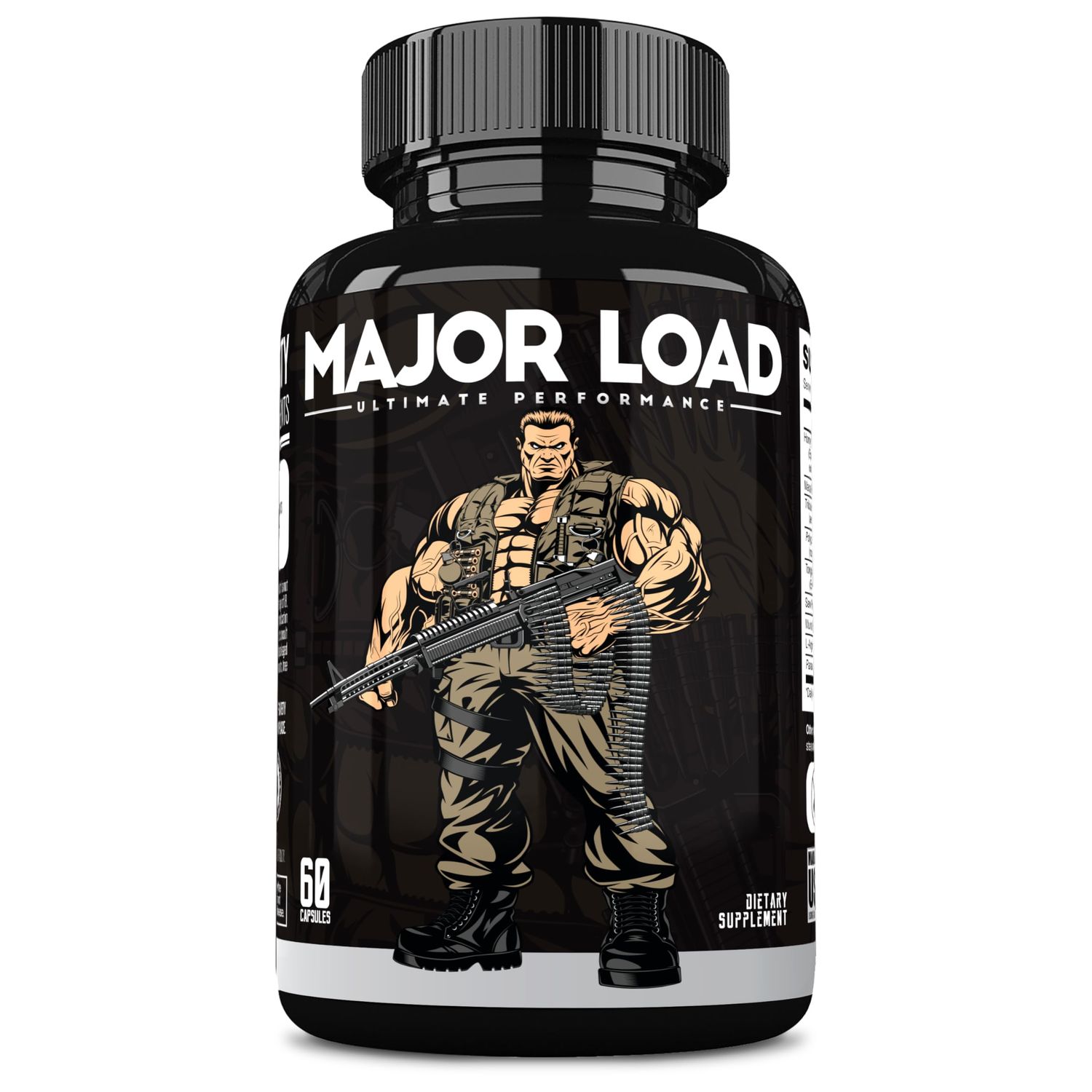 Major Load Testosterone Booster for Men - Testosterone Supplement with Horny Goat Weed, Maca Root, &amp; Tribulus Terrestris - Tongkat Ali Men&#39;s Energy, Stamina &amp; Strength - Test Booster 60 Capsules