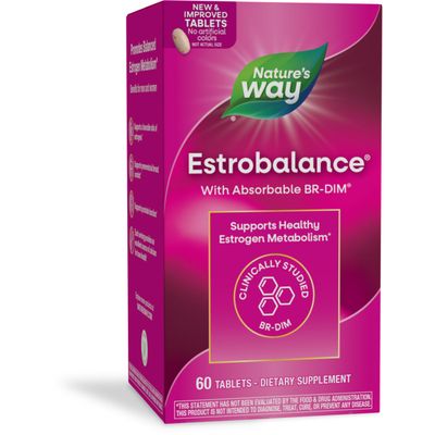 Nature&#39;s Way Estrobalance, Absorbable BR-DIM, Supports Healthy Estrogen Metabolism*, Vegan, Gluten Free, 60 Tablets (Packaging May Vary)